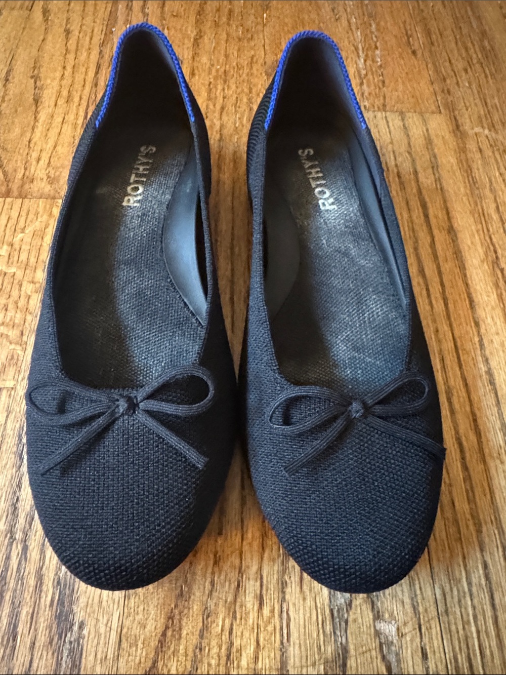 ROTHY'S Women's Black Bow Ballet Flat-Size 6.5